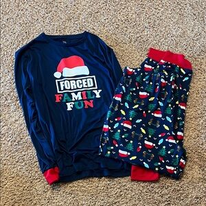 Holiday Time Men’s Pajama Set - Navy and Red